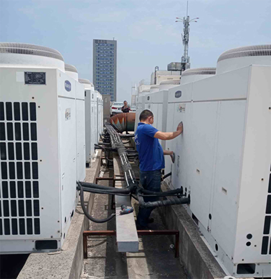 海勃湾中央空调制热和不制冷系统维修方法